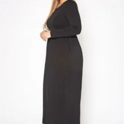 Plus Size Basic Long Sleeve Fit & Flare Maxi Dress -Radiant Drape Sales 2019556 001 2