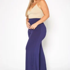 Plus Size Solid High Waist Flare Pants -Radiant Drape Sales 2019557 117 2