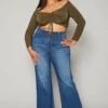 Vibrant Plus Size Deep Blue Denim Mom Jeans