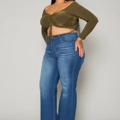 Vibrant Plus Size Deep Blue Denim Mom Jeans -Radiant Drape Sales 2019587 938 2