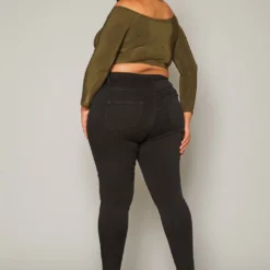 Vibrant Plus Size High Waist Black Denim Skinny Jean -Radiant Drape Sales 2019590 001 3
