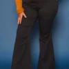 Vibrant Plus Size Bell Bottom Black Denim Jean