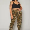 Plus Size Camo Print High Waist Mom Jeans