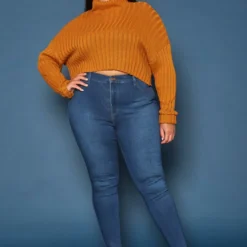 Vibrant Plus Size High Waist Skinny Denim Jean