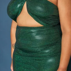 Plus Size Holographic Shimmer Halter Neck Mini Dress -Radiant Drape Sales 2019608 103 4