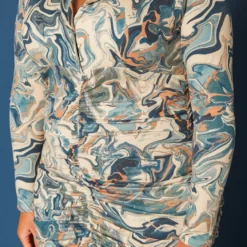 Plus Size Marble Pattern Collar Mini Dress 9 Plus Size Marble Pattern Collar Mini Dress -Radiant Drape Sales 2019614 004 4