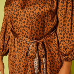 Plus Size Leopard Print Belted Satin Midi Dress 9 Plus Size Leopard Print Belted Satin Midi Dress -Radiant Drape Sales 2019623 106 4