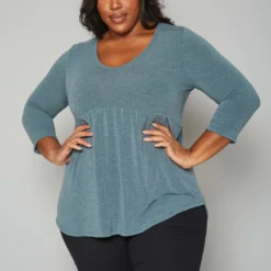 Plus Size Long Sleeve Flare Shirt