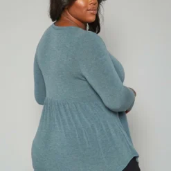 Plus Size Long Sleeve Flare Shirt -Radiant Drape Sales 2019640 003 3