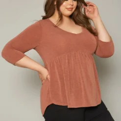 Plus Size Long Sleeve Flare Shirt -Radiant Drape Sales 2019640 162 2