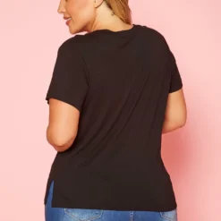 Plus Size V Neck Short Sleeve Top -Radiant Drape Sales 2019642 001 4
