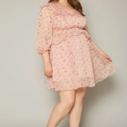 Plus Size Floral Print Flare Mini Dress -Radiant Drape Sales 2019645 102 2
