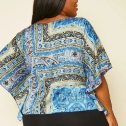 Plus Size Paisley Print Dolman Sleeve Top -Radiant Drape Sales 2019651 003 2