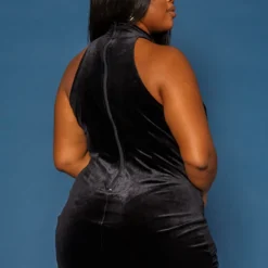 Plus Size Velvet Mesh Contrast Bodycon Mini Dress -Radiant Drape Sales 2019686 001 2