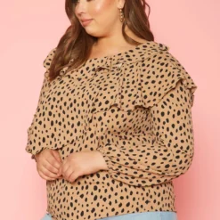 Plus Size Dotted Long Sleeve Blouse -Radiant Drape Sales 2019692 190 2
