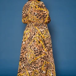 Plus Size Chainlink Leopard Print Fit & Flare Maxi Dress -Radiant Drape Sales 2019702 001 3