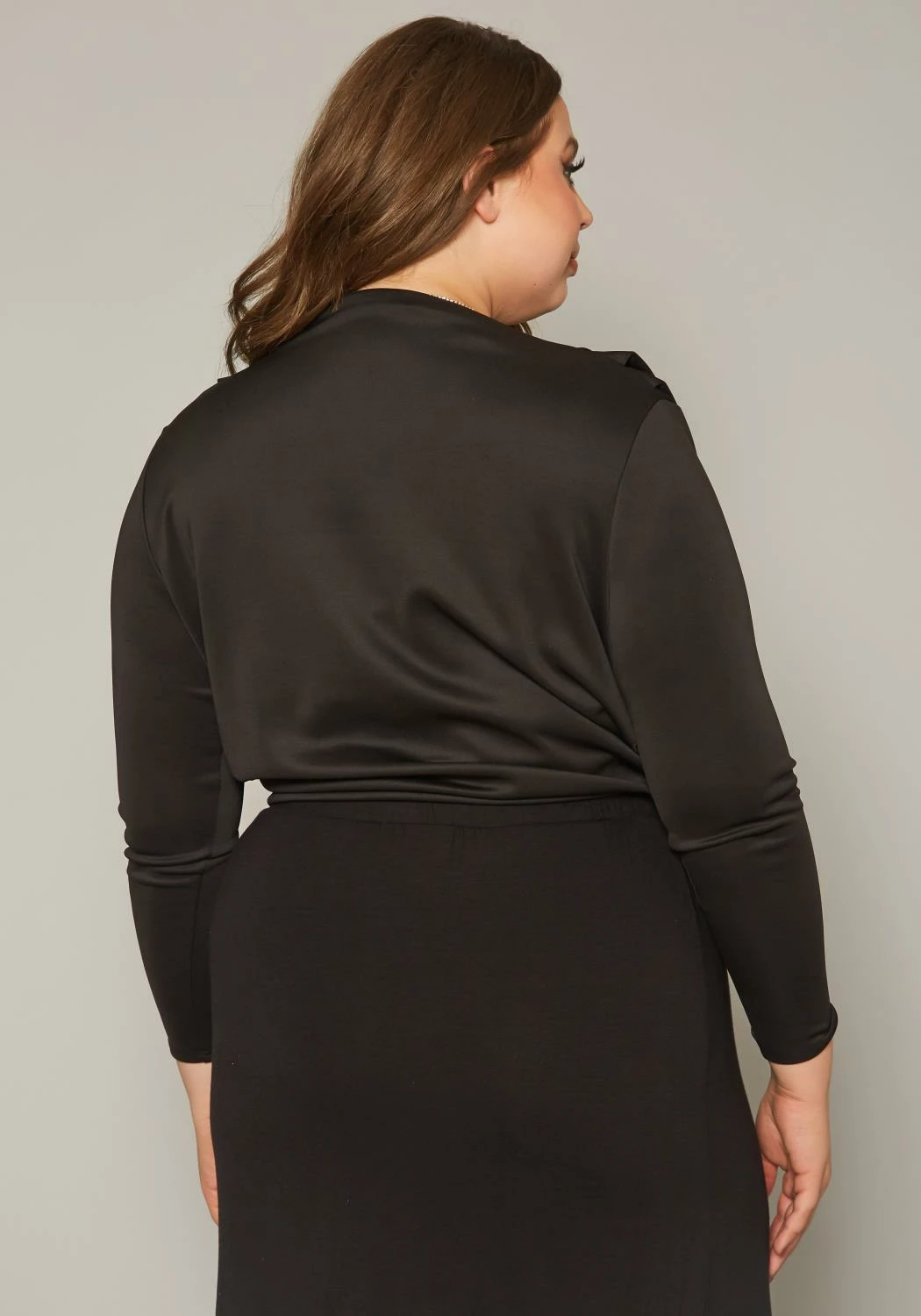 Plus Size Cowl Neck Long Sleeve Blouse 4 Plus Size Cowl Neck Long Sleeve Blouse - Image 4