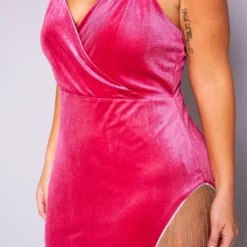 Plus Size Crystal Detailed Velvet Mini Dress 9 Plus Size Crystal Detailed Velvet Mini Dress -Radiant Drape Sales 2019726 001 3