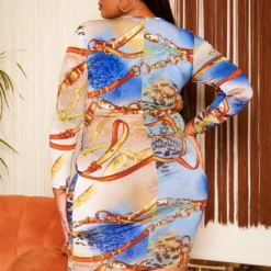 Plus Size Chainlink Print Bodycon Mini Dress 10 Plus Size Chainlink Print Bodycon Mini Dress -Radiant Drape Sales 2019754 001 3