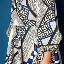 Plus Size Geo Print High To Low Flare Dress 9 Plus Size Geo Print High To Low Flare Dress -Radiant Drape Sales 2019756 003 4