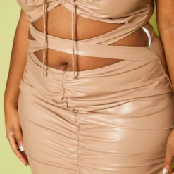Plus Size Faux Leather Cut Out Tube Mini Dress 9 Plus Size Faux Leather Cut Out Tube Mini Dress -Radiant Drape Sales 2019776 001 3