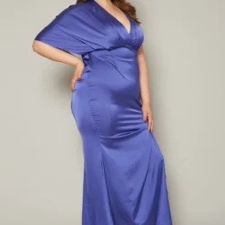 Plus Size One Sleeve Satin Maxi Dress 7 Plus Size One Sleeve Satin Maxi Dress -Radiant Drape Sales 2019831 001 2