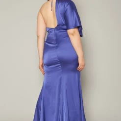 Plus Size One Sleeve Satin Maxi Dress 8 Plus Size One Sleeve Satin Maxi Dress -Radiant Drape Sales 2019831 001 3