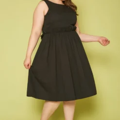 Plus Size Yellow Trim Fit & Flare Mini Dress -Radiant Drape Sales 2019844 001 1