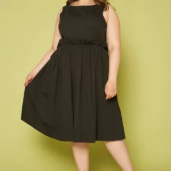 Plus Size Yellow Trim Fit & Flare Mini Dress -Radiant Drape Sales 2019844 001 5