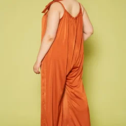 Plus Size Satin Wide Flare Jumpsuit -Radiant Drape Sales 2019847 001 3