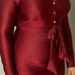 Plus Size Slinky Collar Neck Bodycon Mini Dress -Radiant Drape Sales 2019850 001 4