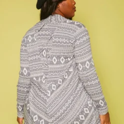 Plus Size Aztec Pattern Open Front Cardigan -Radiant Drape Sales 2019865 001 3