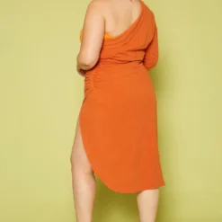 Plus Size One Sleeve Asymmetric Dress -Radiant Drape Sales 2019866 001 3