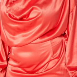 Plus Size Satin Cowl Neck Mini Dress -Radiant Drape Sales 2019871 001 3