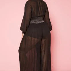 Plus Size Pleated Dolman Sleeve Top & Palazzo Pants Set -Radiant Drape Sales 2019872 001 4