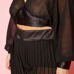 Plus Size Pleated Dolman Sleeve Top & Palazzo Pants Set -Radiant Drape Sales 2019872 001 5