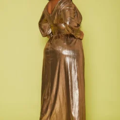 Plus Size Bronze Flare Maxi Dress -Radiant Drape Sales 2019873 001 3