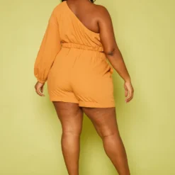 Plus Size One Sleeve Crop Top & Shorts Set -Radiant Drape Sales 2019874 001 3