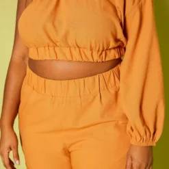 Plus Size One Sleeve Crop Top & Shorts Set -Radiant Drape Sales 2019874 001 4
