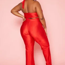 Plus Size Halter Neck Flare Jumpsuit -Radiant Drape Sales 2019903 001 3