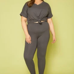 Plus Size Casual Lounge Two Piece Set