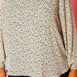 Plus Size V Neck Spotted Blouse -Radiant Drape Sales 2019926 002 4