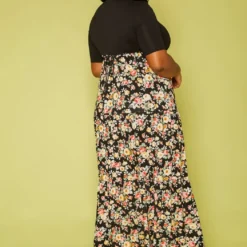 Plus Size Floral Print Flare Maxi Dress -Radiant Drape Sales 2019938 001 3