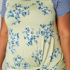 Plus Size Floral Print Twist Hem Shirt -Radiant Drape Sales 2019939 001 4