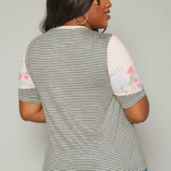 Plus Size Multi Print Short Sleeve Shirt -Radiant Drape Sales 2019941 001 3