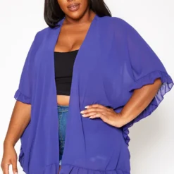 Plus Size Open Front Duster Cardigan