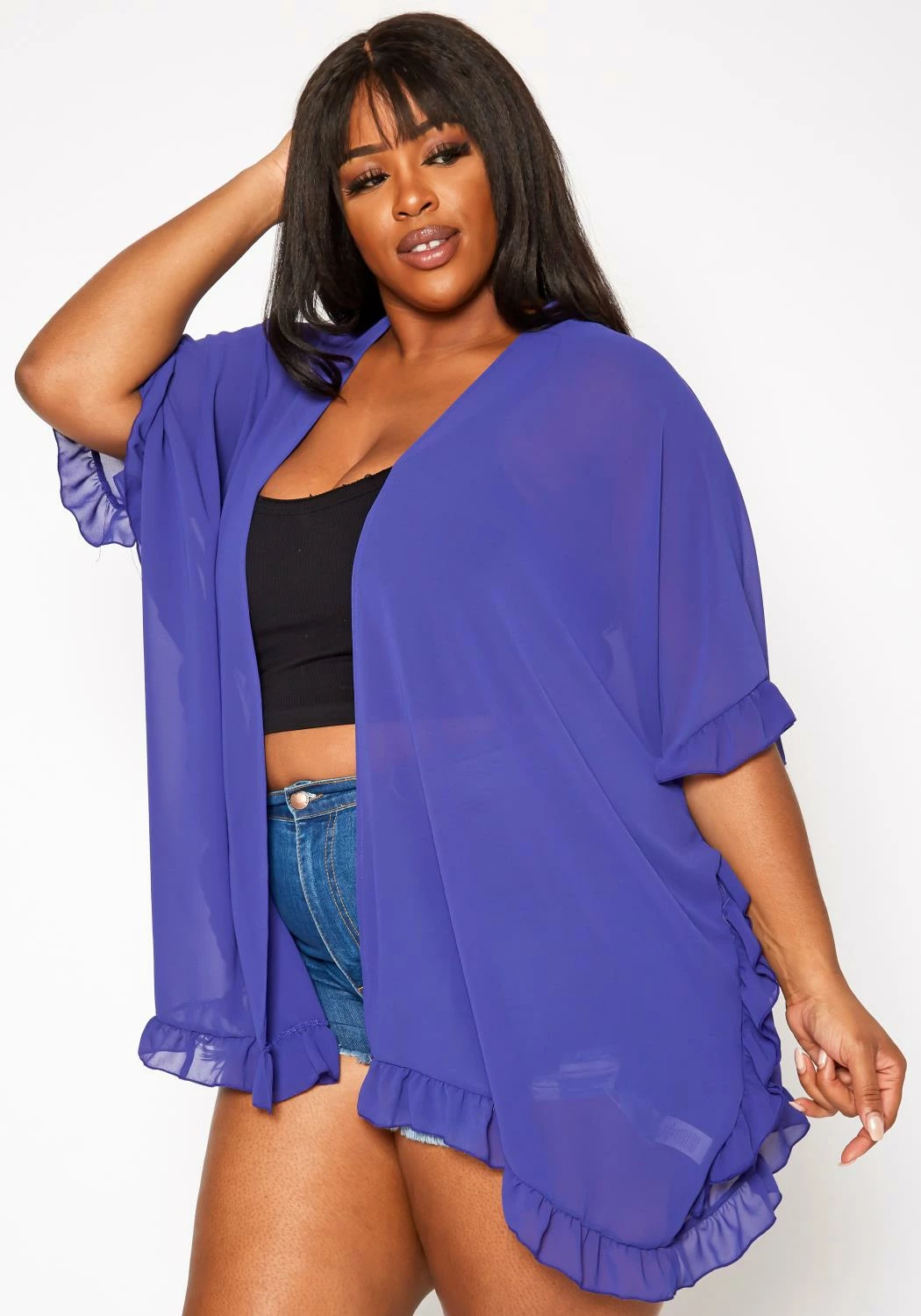 Plus Size Open Front Duster Cardigan 3 Plus Size Open Front Duster Cardigan - Image 3