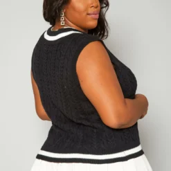 Plus Size Cable Knit Varsity Top 8 Plus Size Cable Knit Varsity Top -Radiant Drape Sales 2019945 001 3