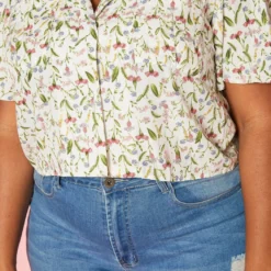 Plus Size Floral Pattern Collar Neck Shirt -Radiant Drape Sales 2019946 002 4