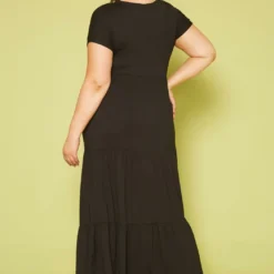Plus Size Short Sleeve Flare Maxi Dress -Radiant Drape Sales 2019947 001 2